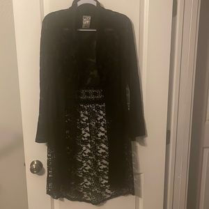 Black velvet/sheer jacket. Size Large. Brand new without tag.